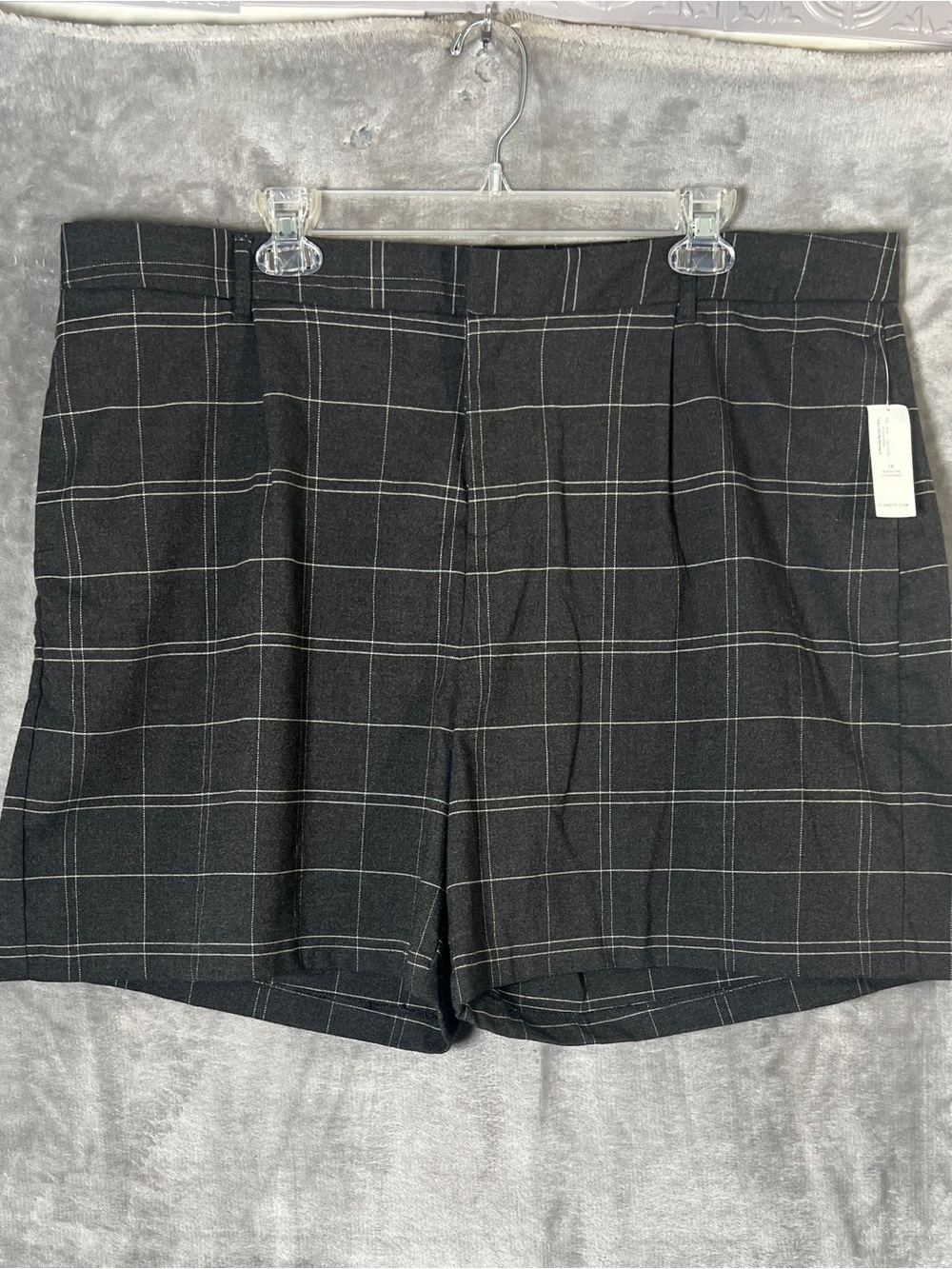 Grey Windowpane Dress Shorts